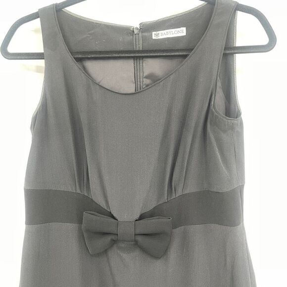 Babylone Black Sleeveless Scoop Neck Back Zip A-Line Mini Dress Medium - Picture 2 of 8